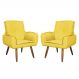 Kit 02 Poltronas Decorativa Emília Plus Amarela - Ds Móveis