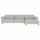 Sofá 350cm com Chaise Direita Franz Suede Cinza G52 - Gran Belo