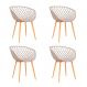 Conjunto com 4 Cadeiras de Jantar Clarice Bege