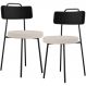 Kit 02 Cadeiras Decorativa Estofada Sala De Jantar Barcelona L02 Couríssimo Preto Linho Bege - Lyam