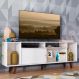 Rack para TV até 65 Polegadas Madesa Cancun com Pés - Branco/Rustic/Branco