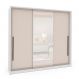 Image of Guarda-Roupa Casal com Espelho Valência 3 Portas 4 Gavetas Branco e Creme MO895CL68ORVMOB