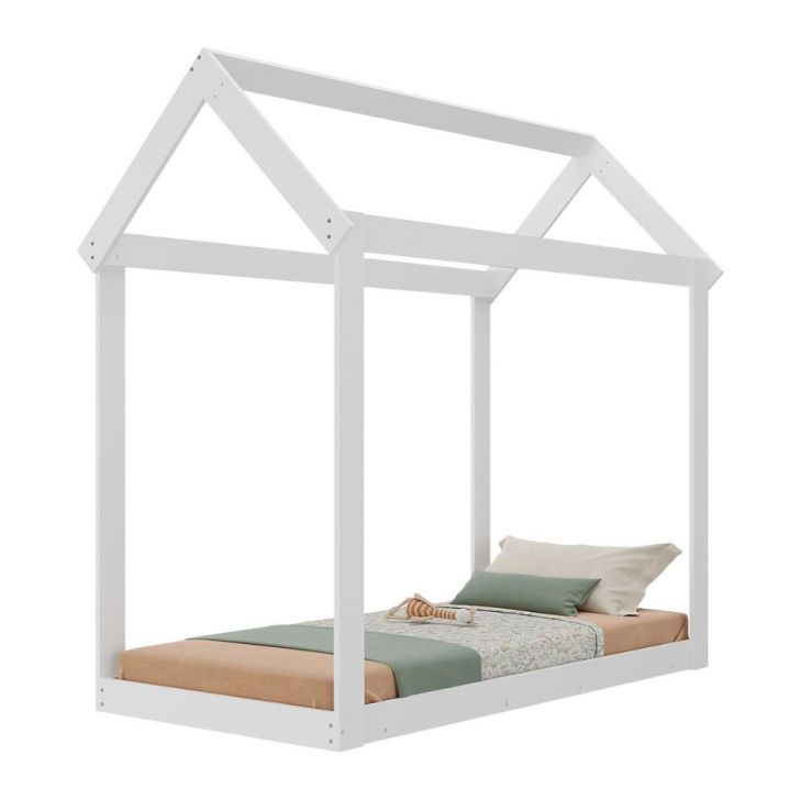 Cama Montessoriana Infantil Bambolê com Colchão Incluso Multimóveis EX4011 Branco