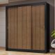 Guarda-Roupa Casal 3 Portas de Correr Preto/Rustic Nobre Madesa