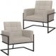 Kit 2 Poltronas Cadeira com Base de Ferro para Esritório Corino MOBLAN decor