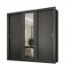 Guarda Roupa Casal 3 Portas Doha Lux Carraro Ripado Preto Touch