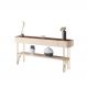 Aparador Decorativo Vivant Pés de Aço MDP/MDF Off White/Castanho G26 - HB Móveis