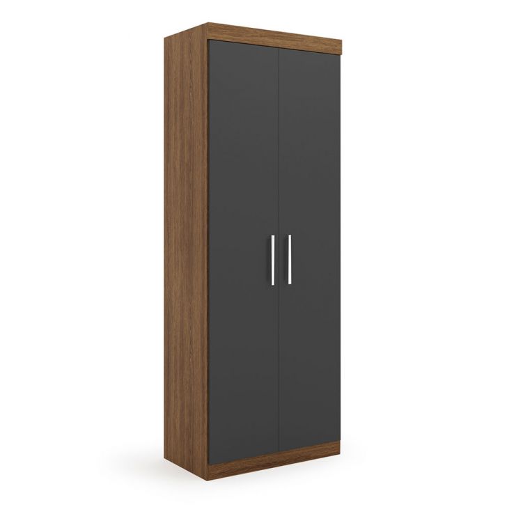 Guarda-roupa Modulado Gênova 2 Portas 2 Gavetas Ipê Wood E Grafite