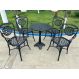 Conjunto Para Jardim Firenze Com de Mesa de Pé Central e 4 Poltronas Preto Fosco em Alumínio Fundido Unifer Móveis