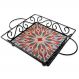 Fruteira Mesa Bandeja Ferro Azulejo Quadrada G1