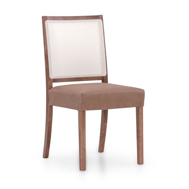 Cadeira Naomi Revestimento Sintético Caramelo e Avelã