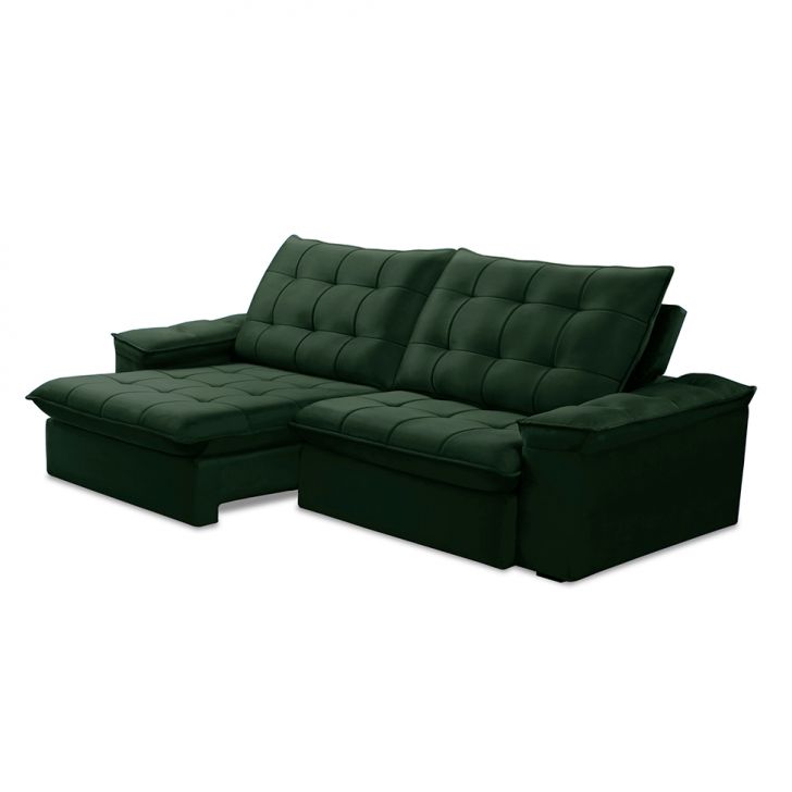 Image of Sofá 5 Lugares Retrátil E Reclinável Batam Veludo Verde PLA-FE691UP68RPRMOB
