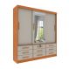 Guarda-Roupa Casal com Espelho Chicago 3 Portas 9 Gavetas Cinamomo e Off White