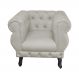 Poltrona Decorativa Maya Pés Luis XV Suede Bege - DS Estofados