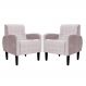 Kit 02 Poltronas Decorativa Luiza Para Escritório Veludo Rosê - DS Estofados