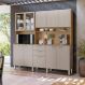 Armário de Cozinha Compacta 198cm Multimóveis CR20468 Amêndola/Nude Prime TX