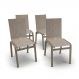 Kit 4 Cadeiras Jantar Gourmet Alumínio Fendi Tela Mocca