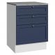Balcão de Cozinha 60 cm 3 Gavetas Branco/Azul Vik Madesa