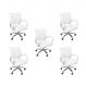 Kit 5 Cadeiras de Escritório Begonia Mesh Ergonômico Branco