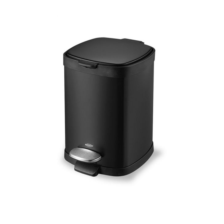 Lixeira com Pedal e Balde Frame Preto 6 L