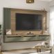 Painel com Suporte para TV até 75 Polegadas 3 Gavetas Multimóveis CR45317 Carvalho/Menta
