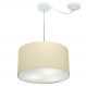 Pendente Cilíndrico Com Desvio Md-4163 Cúpula em Tecido 40x25cm Algodão Crú - Bivolt