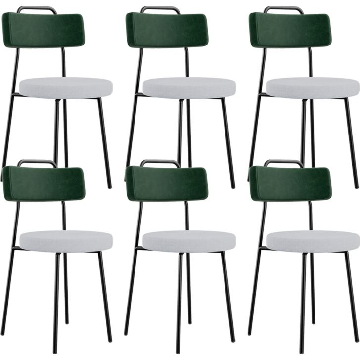 Kit 06 Cadeiras Decorativa Estofada Sala Jantar Barcelona L02 Facto Verde Musgo Linho Cinza - Lyam