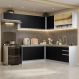 Armário de Cozinha Completa de Canto 469cm Branco/Preto Glamy Madesa 01