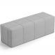 Puff Decorativo Living Sala de Estar 195 cm Roma W01 Linho Cinza - Lyam