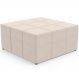 Puff Decorativo Para Sala de Estar Quadrado Milano 90x90cm W01 Suede Bege - Lyam Decor