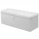 Calçadeira Recamier Baú Casal Queen 160cm Italia Napa Branco - DS Estofados