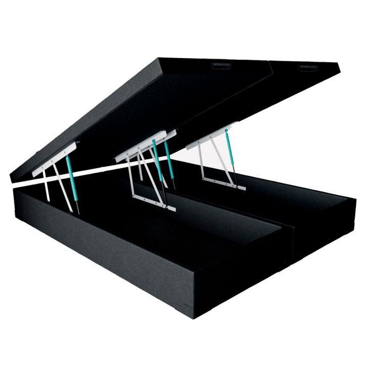 Base Para Cama Box King Martin Com Baú (47x193x203 ) Revestimento Sintético Preta