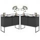 Conjunto Buffet Aparador Industrial 2 Portas Preto