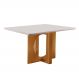 Mesa de Jantar Firenze 120x80 cm Retangular com Vidro Castanho Cinamomo/Off White
