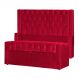 Conjunto Cabeceira e Calçadeira Baú Casal Emma Veludo Vermelho