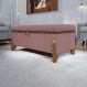 Puff Recamier Baú Para Sala Quarto Cama Queen 150 cm Versallies Boucle Rosê