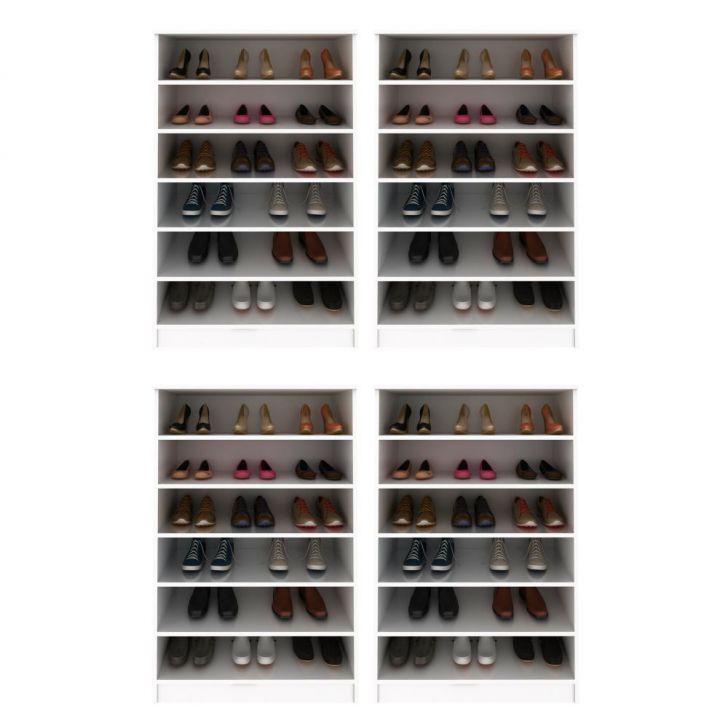 Kit 4 Armários Sapateira Multiuso Bell Branco - Mpozenato