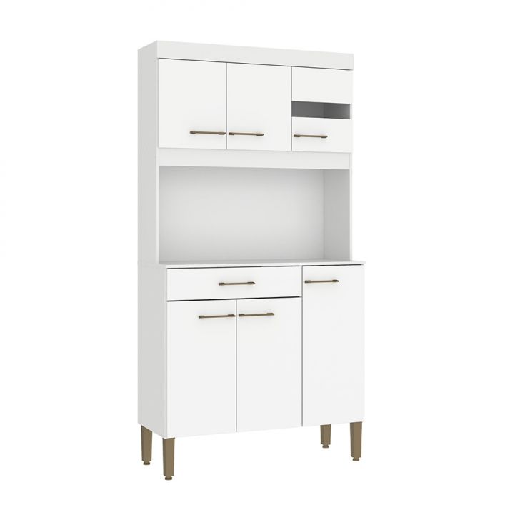 Cozinha Compacta Carla 6 Portas 1 Gaveta Branca