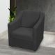 Poltrona Decorativa Para Sala Recepção Manicure Consultório Suede Preto Pés Plástico Cromado