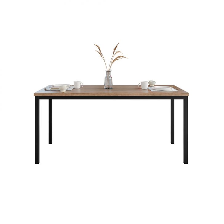 Mesa de Jantar Retangular com Tampo de MDP Adriana Amadeirado e Preto 170 cm