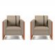 Conjunto com 2 Poltronas Lin Linho Areia
