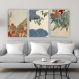 Quadro Composição Kamisaka No Chassi 3X 63X42Cm