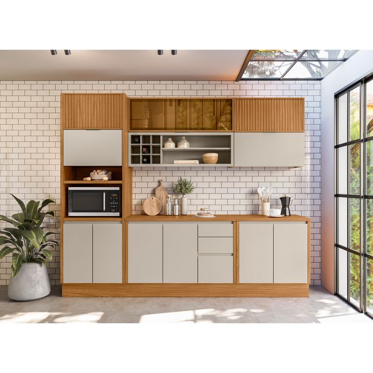 Cozinha Compacta Matisse 11 PT 3 GV Nature e Off White