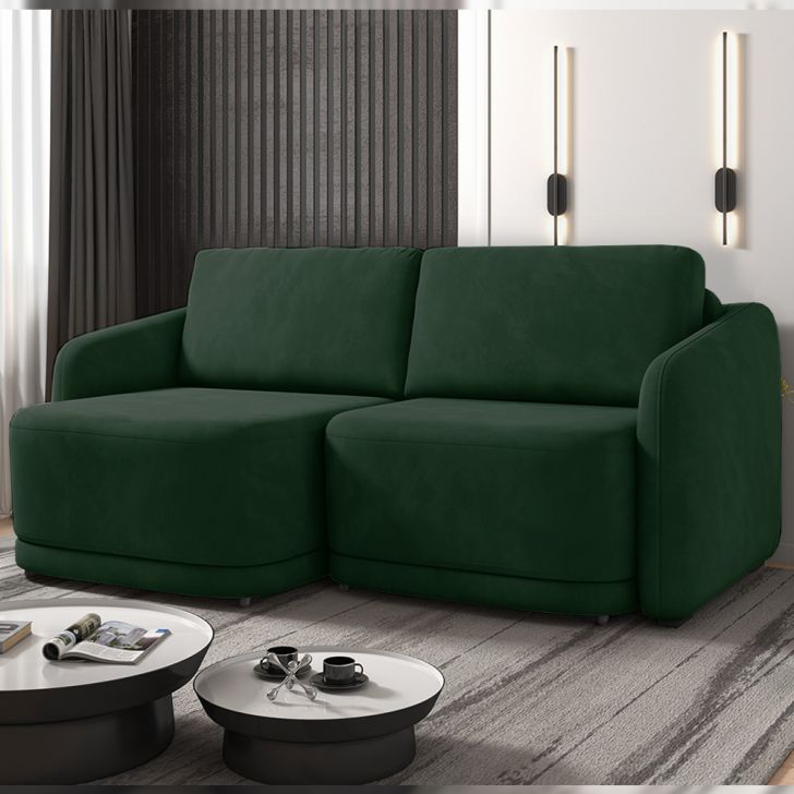 Sofá Cama Modulado Retrátil e Reclinável Decorativo Varsóvia 216cm Veludo Verde G33 - Gran Belo