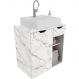Gabinete de Banheiro 60 cm 1 Porta com Cuba Romana Mármore Branco