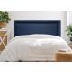 Cabeceira Casal Reta Luxo 140x60 Courino Azul - Tachas Fumê