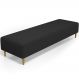 Puff Decorativo Sala de Estar Bali W01 Pés Palito 190x60cm Bouclê Preto - Lyam Decor