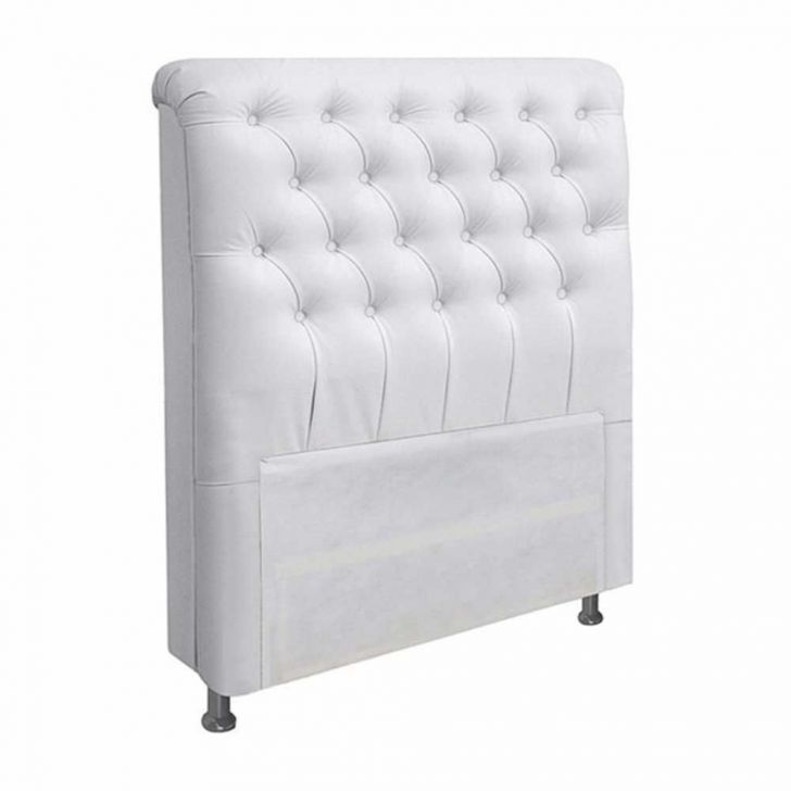 Cabeceira Paris para Cama Box Solteiro 90 Cm Corino Branco - D'Rossi