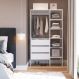 Closet Industrial 3 Gavetas com Cabideiro Branco