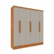 Guarda-Roupa Casal Vietri sem Pés 6 Portas 4 Gavetas Cinamomo e Off White